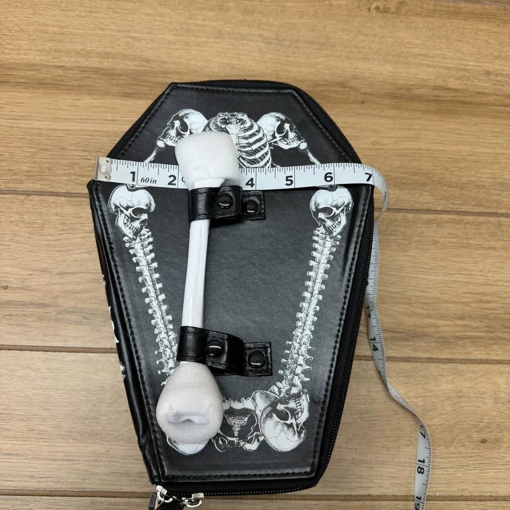Gothic Coffin Purse w/ Skeleton Bone Handle & Chain Strap – Kreepsville 666
